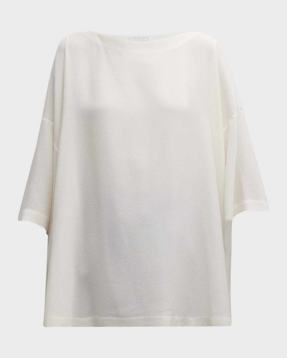 3/4 Sleeve Bateau Neck Tunic Top (Long)